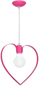 Milagro Amore Hot Pink Ceiling Lamp 1XE27 Hand Made Pendant With The Heart Shape Enveloping The Light Source