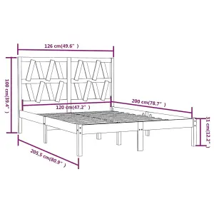 Berkfield Bed Frame White Solid Wood Pine 120x200 cm