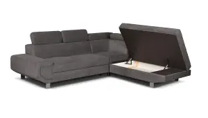 Artic Sofa-Bed with Storage Right Hand Facing Corner in Grey