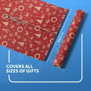 Kraft & Co 2 Pack Christmas Wrapping Paper Roll (Sleigh)