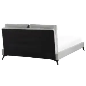 Velvet EU Double Size Bed Grey MELLE