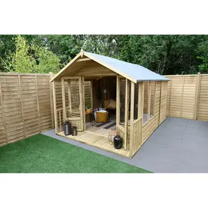 4Life 8x12 Pressure Treated Double Door Apex Summerhouse No