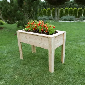 Stef larch timber shallow trough planter 400x800mm