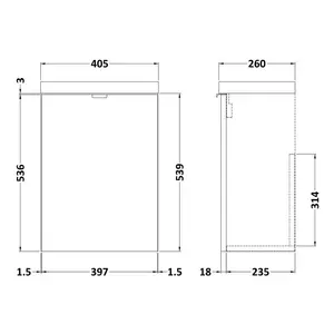 Fusion 400mm Free-standing Single Vanity Unit Anthracite Woodgrain