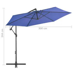 Berkfield Cantilever Umbrella with Aluminium Pole 300 cm Blue