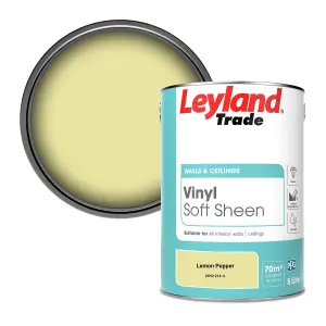 Leyland Trade Vinyl Soft Sheen Walls & Ceilings Emulsion Paint Lemon Pepper (PPG1216-4) - 5L