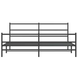 Berkfield Metal Bed Frame without Mattress with Footboard Black 200x200cm