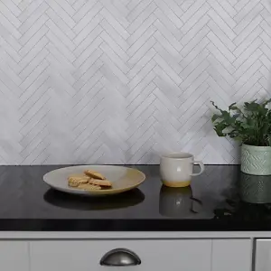 d-c-fix Grey Chevron 3D Splashback Wallpaper for Kitchen and Bathroom 4m(L) 67.5cm(W)