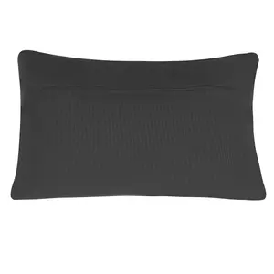 Set of 2 Cushions VELOOR Boucle 30 x 50 cm Solid Embossed Dark Grey