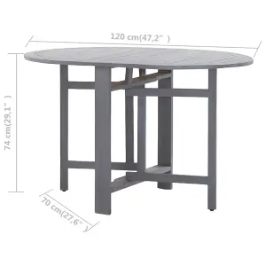 Berkfield Garden Table Grey 120x70x74 cm Solid Acacia Wood