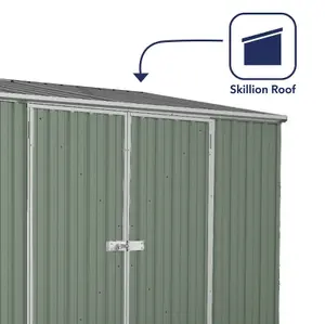 Absco Space Saver Pent Eucalyptus Metal Garden Storage Shed 3m x 1.52m (10ft x 5ft)