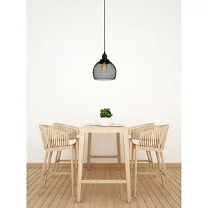 Lucide Mesh Vintage Pendant Light 22cm - 1xE27 - Black