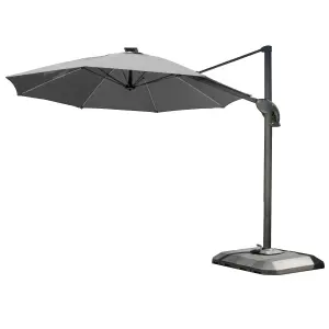 Norfolk Leisure One Box (W) 3m (H) 2.5m Dark grey Cantilever parasol