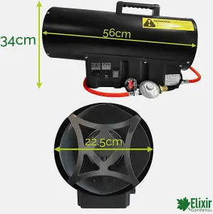 Elixir Gardens GH-30 1x30kw electric fan assisted gas heater