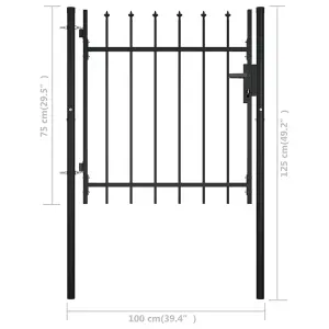 Berkfield Door Fence Gate with Spear Top 100x75 cm