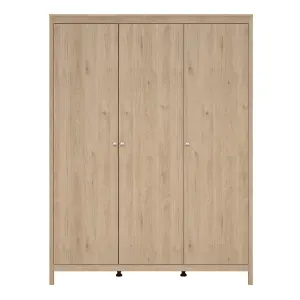 Madrid Wardrobe with 3 Doors in Jackson Hickory Oak