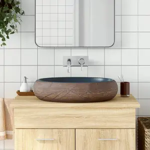 Alpen Home Yovchev 59mm L x 40mm W Brown Ceramic Oval Sink