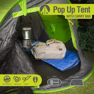 2 Man Pop Up Tent, Camping, Size: 220cm x 120cm x 95cm