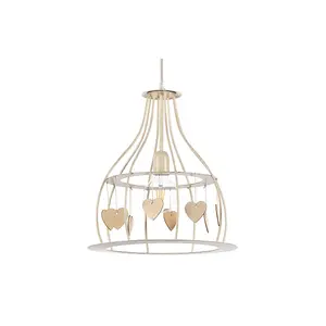 Luminosa Leonilde Wire Frame Pendant Ceiling Light, Ivory