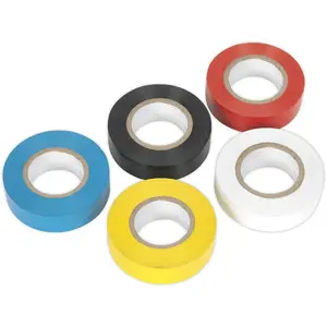 10x MIXED PVC Insulation Tape - 19mm x 20m Self Extinguishing Electrical Wire