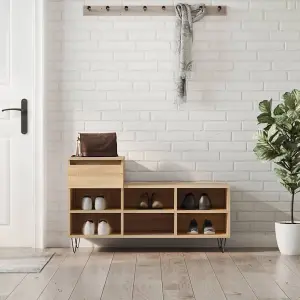 Berkfield Shoe Cabinet Sonoma Oak 102x36x60 cm Engineered Wood