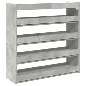 Berkfield Shoe Rack Concrete Grey 80x25x81 cm Engineered Wood