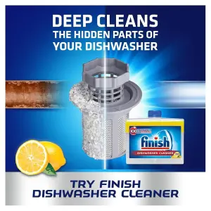 8 x Finish Dishwasher Cleaner Lemon Sparkle 250ml Deep Cleans Grease & Limescale