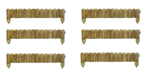 Wooden Garden Fixed Panels Log Roll Border Edging 150mm high Pack of 6