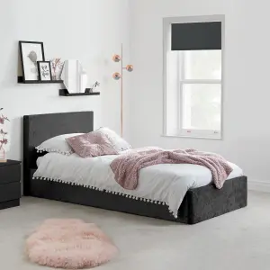 Birlea Berlin Single Ottoman Bed Black Crushed Velvet