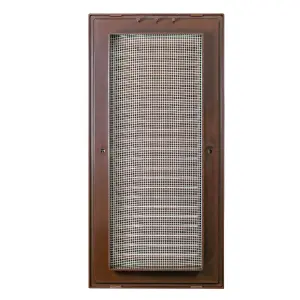 indoor louvre vent cover 90mm x  240mm with fly screen in brown