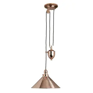 1 Bulb Ceiling Pendant Light Fitting Polished Copper LED E27 100W Bulb