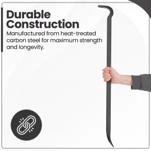 Hardys 36" Wrecking Crow Bar - Steel Utility Crowbar, Swan Neck with Chisel End, Floorboard, Nail Puller, Lever, Pry, Break