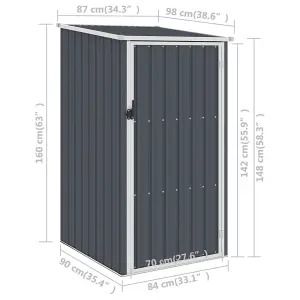 Berkfield Garden Shed Anthracite 87x98x159 cm Galvanised Steel