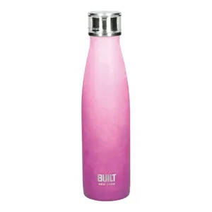 Built 500ml Double Walled Stainless Steel Water Bottle Pink and Purple Ombre