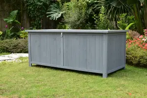 Large Grey Wooden Garden Storage Cabinet - 600L