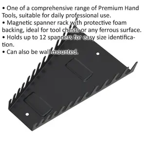 190mm 12 Spanner MAGNETIC Sharks Teeth Tool Rack - Drawer Strip Tidy Management