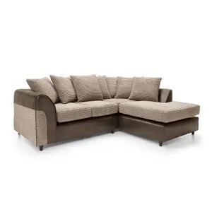 Harvey Right Facing Corner Sofa in Brown