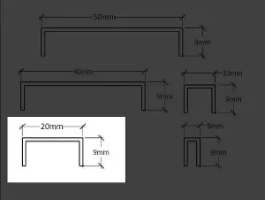 ILCOM decorative profile U 20mm x 2700mm x 0.6mm Silver Brushed Stainless Steel