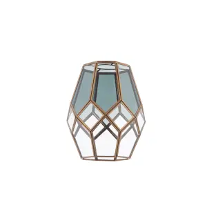 Anson Lighting Holden pendant shade finished in Antique solid brass and clear/smoked glass (SHADE ONLY)