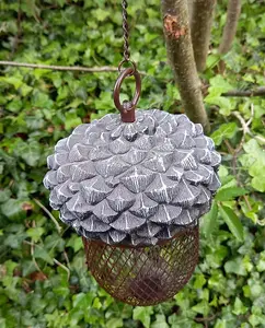 Acorn Bird Feeder Hanging with Mesh for Peanuts or Seeds