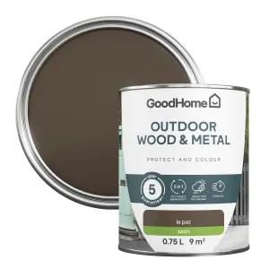 GoodHome Outdoor La paz Satinwood Multi-surface paint, 750ml