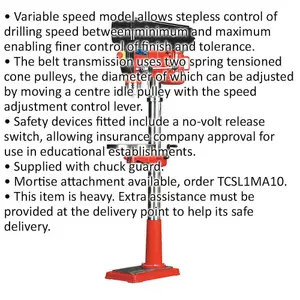 High-Performance Variable Speed Floor Standing Pillar Drill with 650W Motor and 1630mm Height