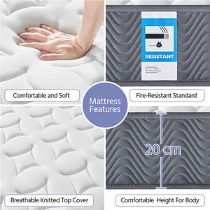  20cm Pocket Coil Spring Mattress Double (4'6)