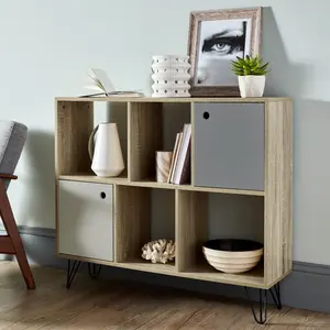 Azeil Bookcase Natural/Grey