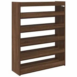 Berkfield Shoe Rack Brown Oak 80x25x100 cm Engineered Wood