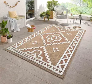 Abaseen 120x120 cm Diamond Cream Harper Rug - Washable Rug - Modern Area Rugs for Home and Office