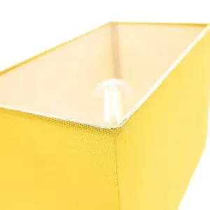 Contemporary and Stylish Vivid Mustard Ochre Linen Fabric Rectangular Lamp Shade