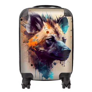 Hyena Face Splashart Light Background Suitcase - Mini Cabin