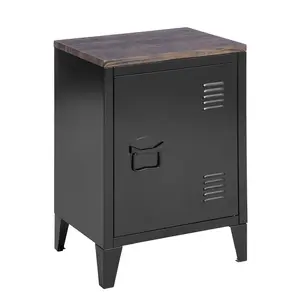 Mira Bedside Table Black Gray