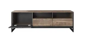 Stylish Arden TV Stand - H530mm x W1610mm x D400mm, Rustic Oak Grande & Matera Finish